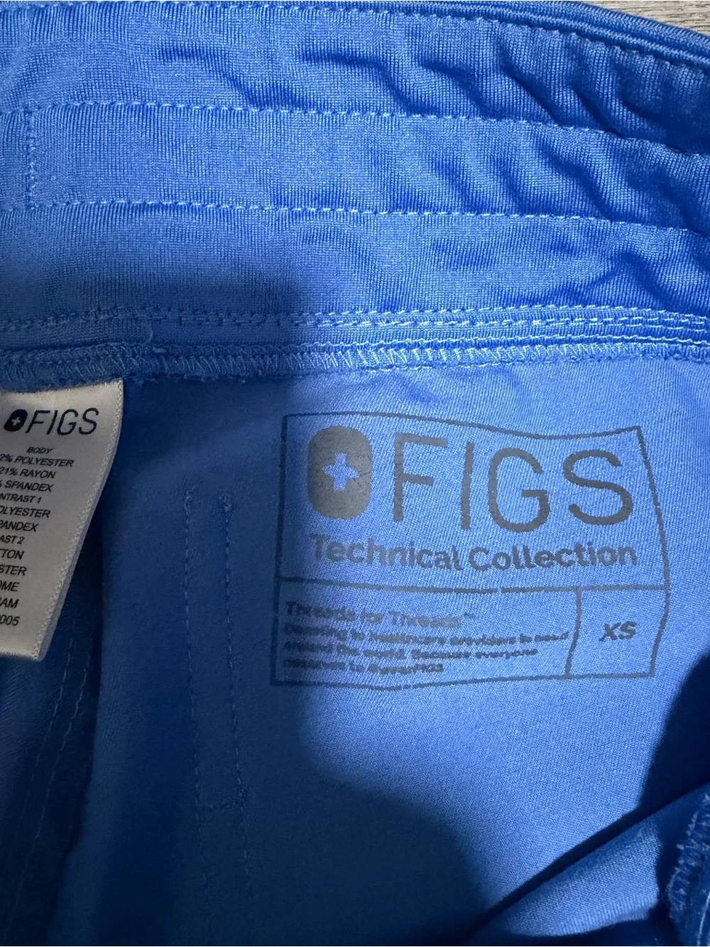 FIGS Technical Collection V-Neck Scrub Set Top & Jogger in Light Blue XS